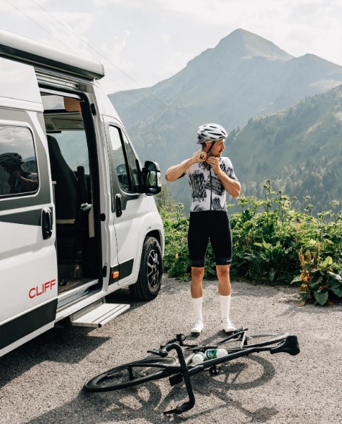 Sunlight Cliff X 600 Deluxe Campervan 2 Berth Cabin Mountain Biking With Van