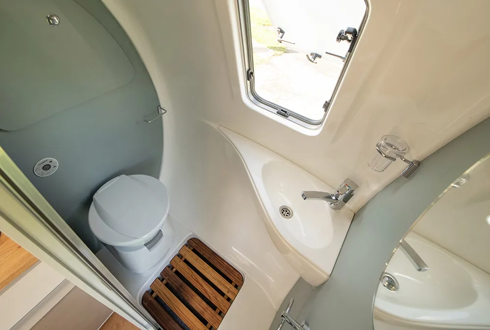Barefoot Country Living 2 Berth Caravan Inside Bathroom