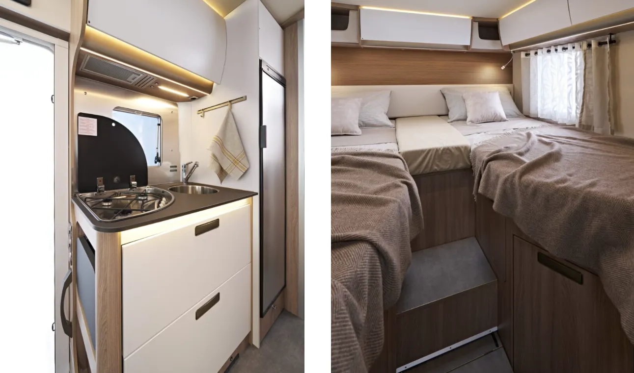 Laika Motorhome Titanio Kitchen Bedroom.Jpg