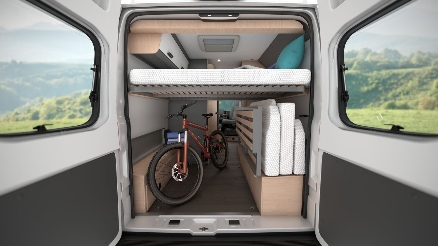 Sun Living V Series Campervan Sleeping Storage For Bikes