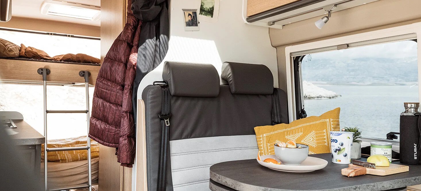 Sunlight Cliff Adventure 640 2 Berth Campervan Interior Rear Bunk Beds